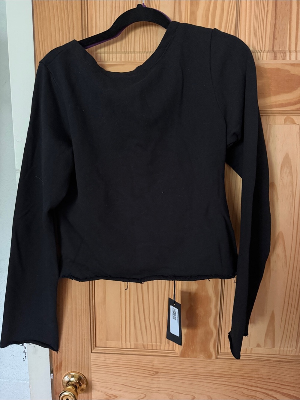 RtA Black Long-Sleeve Crewneck Sweatshirt